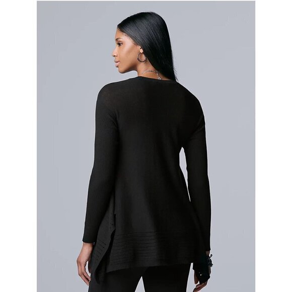 Simply Vera Wang Womens Gray Crew Neck Long Sleeve Knit Tunic Top Sz S New - Picture 3 of 9